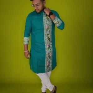 Green jamdani punjabi.
